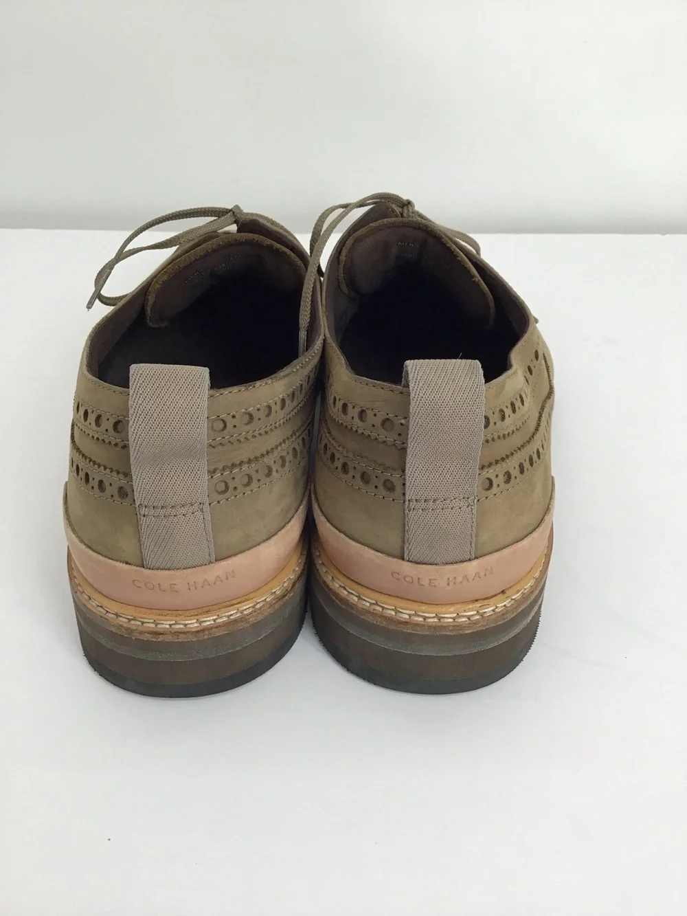 Cole Haan Men’s Davidson Riverstone Grand Wingtip Oxford Leather Taupe Size 12